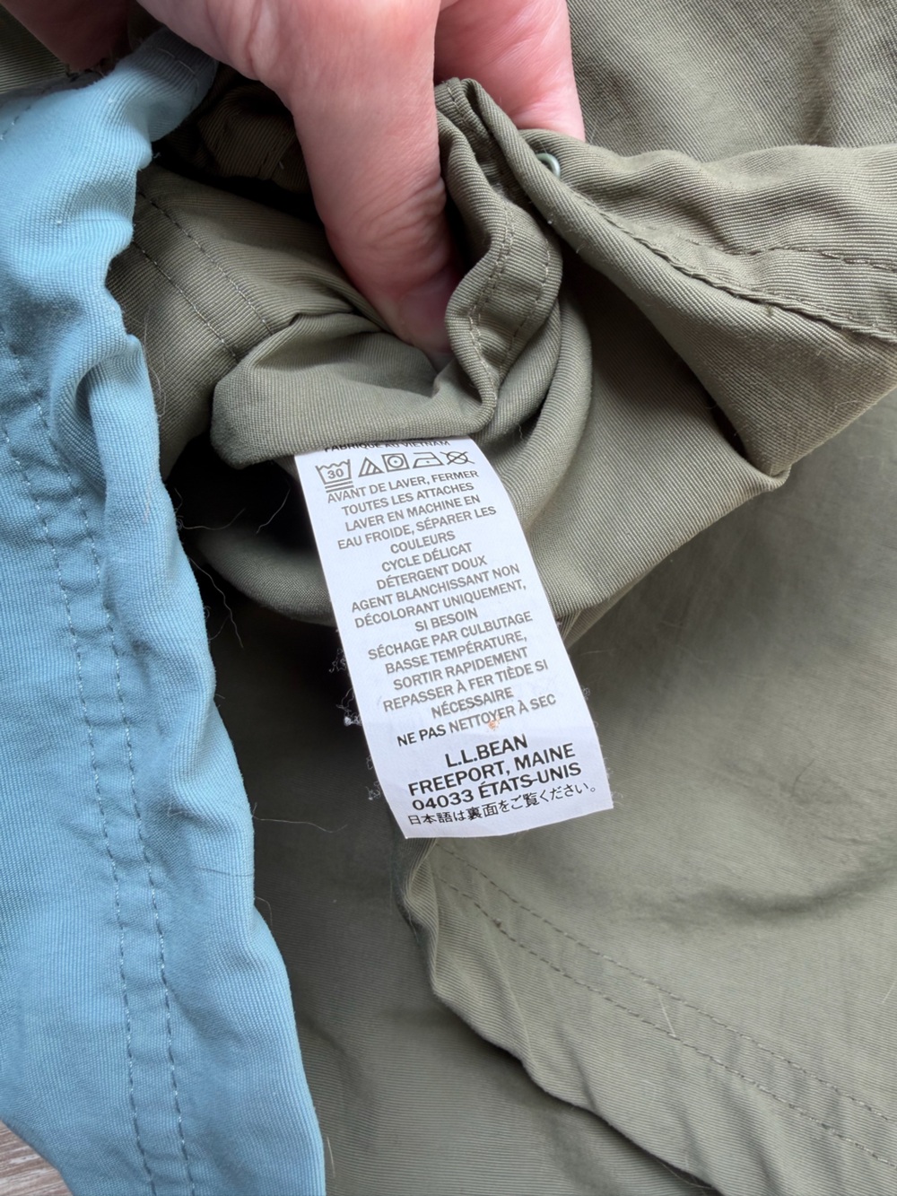 LL Bean Women's Mountain Classic Anorak Multi-Color Natural/ Blue Mineral Sz XS - Picture 9 of 9